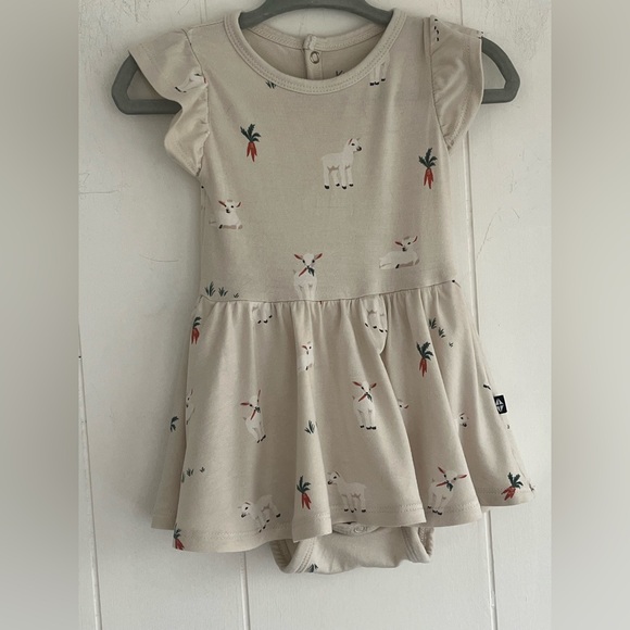 Kyte Baby Twirl Bodysuit Dress Bamboo Easter Goats Size 3-6 Months - Picture 3 of 14
